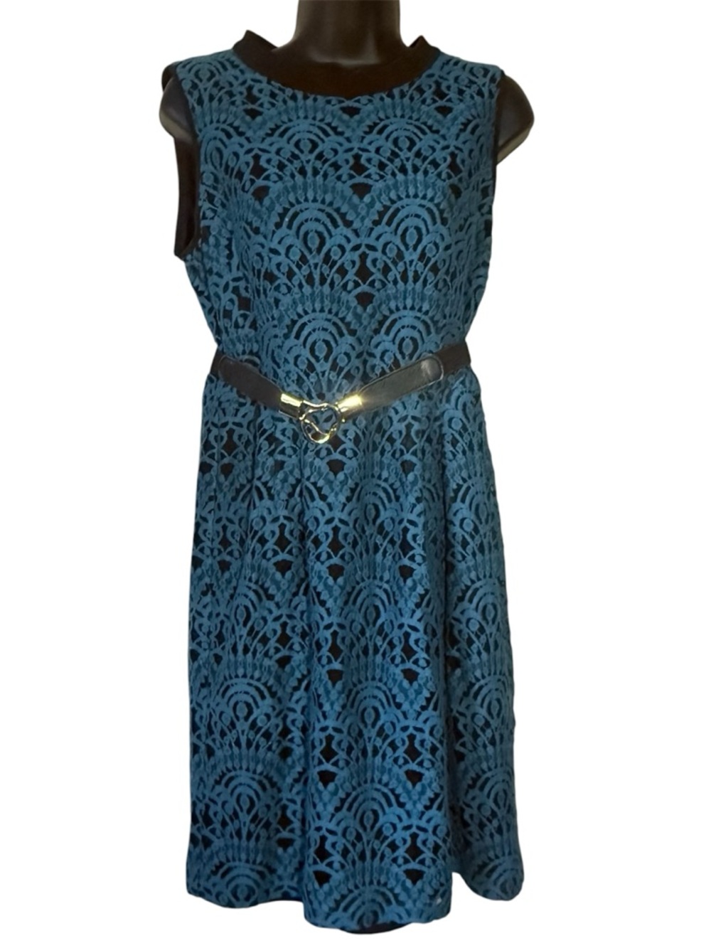 Nanette Lepore Teal Lace Overlay Dress - Size 8